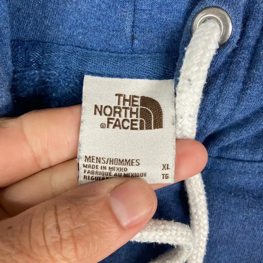 The North Face Hoodie Mens XL Blue Pullover‎ Fleece Casual Kangaroo Pocket